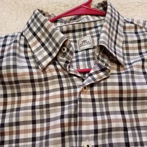 PETER MILLAR LS PLAID DRESS SHIRT MED. LNC